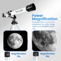 Pullox Telescope Multiple Magnification Options with (full size stand3 Multi Power Eye pcs lens) Astronomical Reflecting Telescope HD Optics Aperture Modal 70060mm