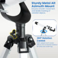 Pullox Telescope Multiple Magnification Options with (full size stand3 Multi Power Eye pcs lens) Astronomical Reflecting Telescope HD Optics Aperture Modal 70060mm