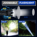 Pullox Large Torch Tactical Flashlight High Lumens |Waterproof Focus Zoomable Flash Light, Portable Flashlight for Camping Hiking Outdoor Home Emergency