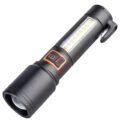 Pullox 2000 Lumen Tactical Flashlight – 6 Modes, Zoomable, Rechargeable LED Torch with Hammer, Seatbelt Cutter & Red Strobe for Car Emergency & Outdoor Adventures (800m Long Range)